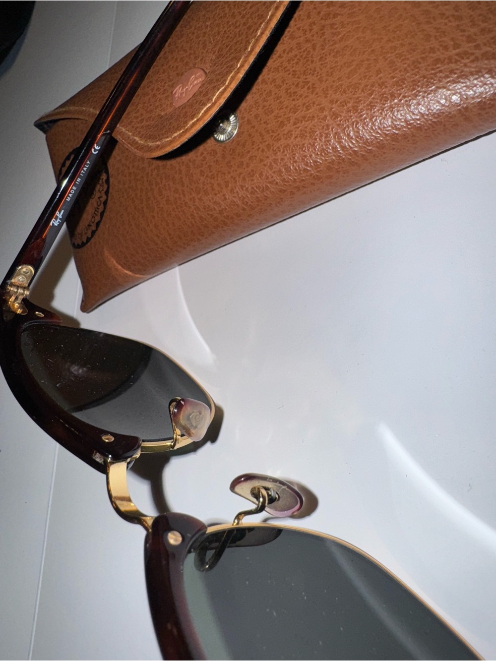 Ray-Ban Men's Sunglasses Brown/Gold with Brown Case - Picture 6 of 8